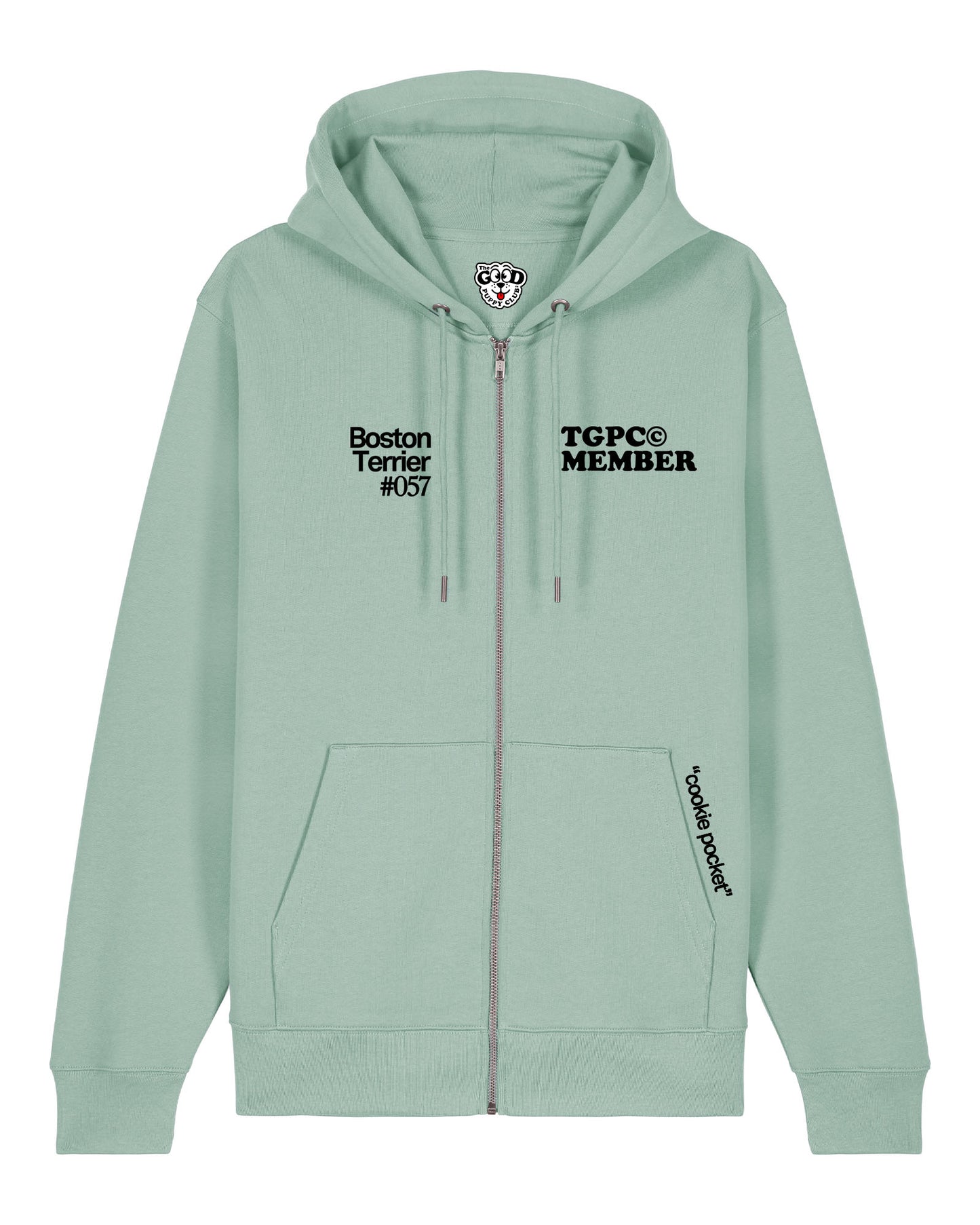 BOSTON TERRIER ZIP-UP SWEATSHIRT