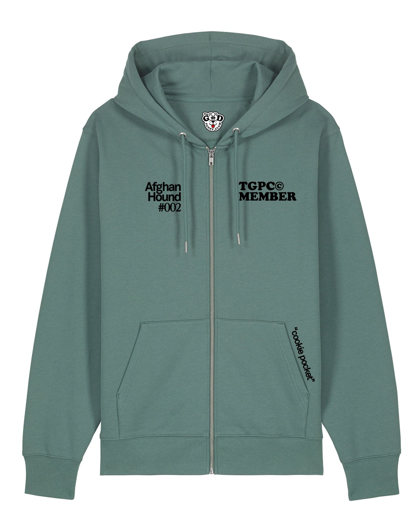 AFGHAN GREYHOUND ZIP-UP SWEATSHIRT